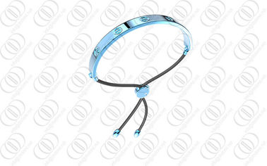 Blue Plated 316L Stainless Steel Bangle For Lady  , stainless steel mens bracelet