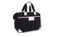 Black lightweight cloth luggage duffel travel bags with long shoulder strap