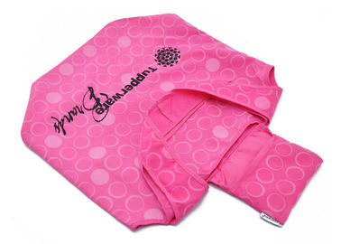 Fashion Pink Polyester Shopping Bag Foldable with Embroidery Logo