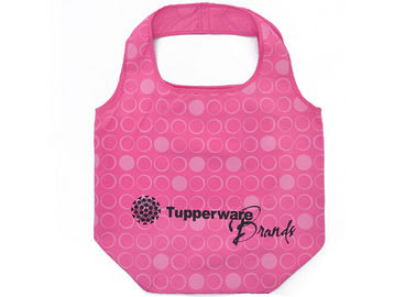 Fashion Pink Polyester Shopping Bag Foldable with Embroidery Logo