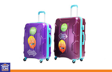 堅い貝 4 の車輪旅行荷物の箱、注文の紫色の軽量のスーツケース